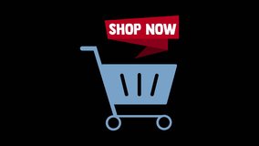 shopping cart icon 4k animation with shop now - Powered by Shutterstock - Get 15% off with code: PIKWIZARD15