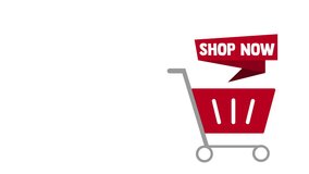 shopping cart icon 4k animation with shop now icon - Powered by Shutterstock - Get 15% off with code: PIKWIZARD15