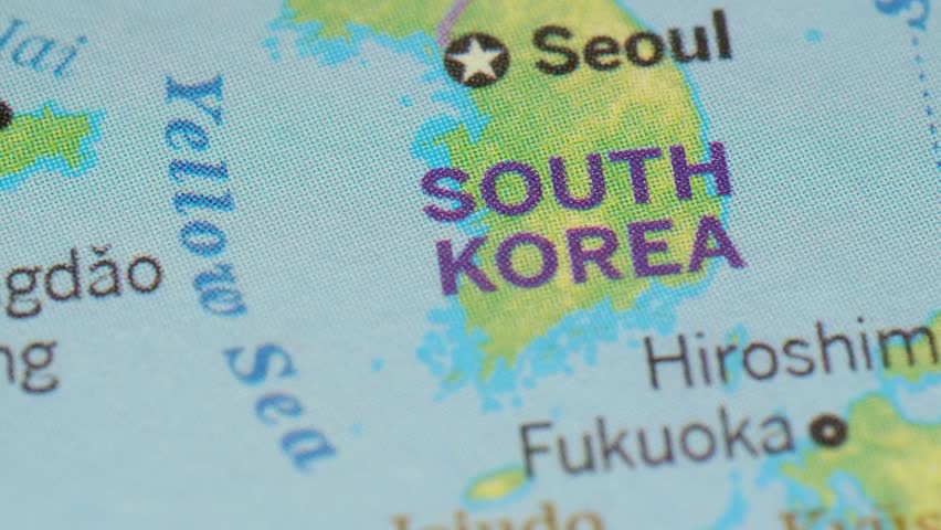 South Korea on the world map.4K