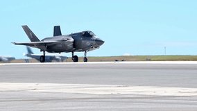 USMC F‑35B Lightning II Stealth Fighter Landing – B‑Roll Footage - Powered by Shutterstock - Get 15% off with code: PIKWIZARD15
