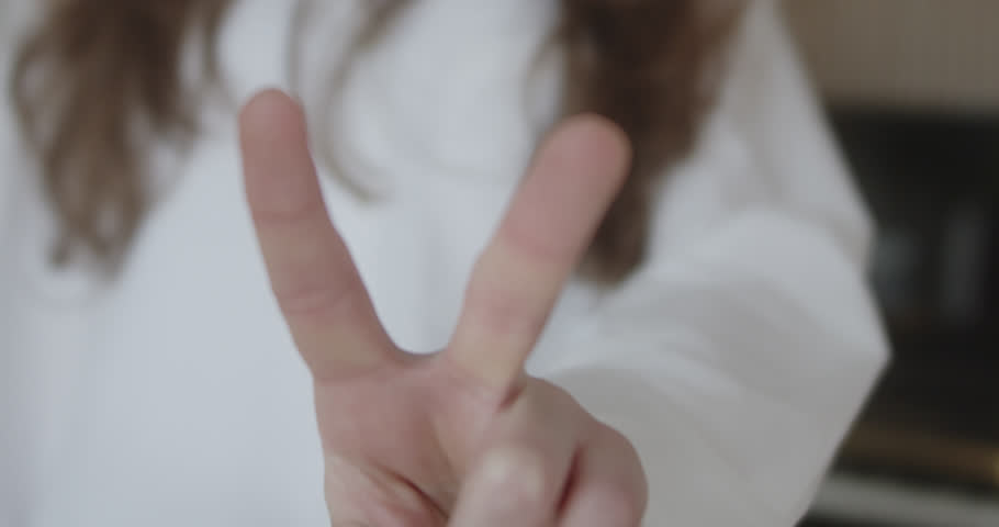 beautiful slow motion close-up shot of a young Caucasian woman