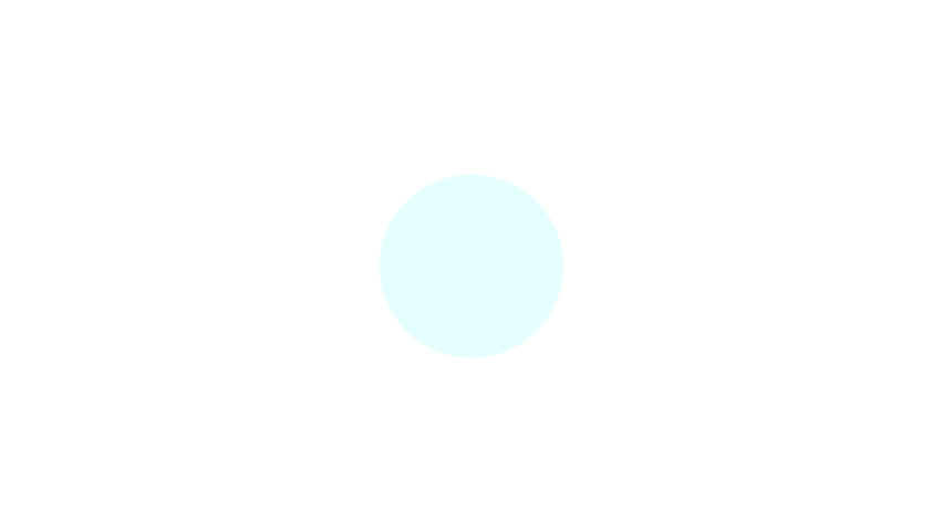 Digital Countdown Bright Cyan transparent circle 5 seconds from 5 to 0 number 4k animation with alpha channel on white background
