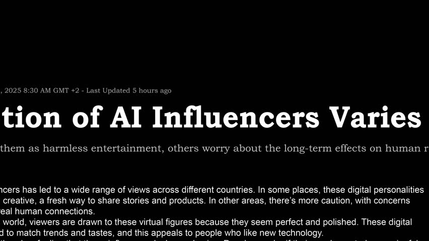 2025: AI Influencers, Headlines News Fast Sequence