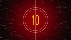 Vintage film countdown with glitch overlay against a red background number seven displayed - Powered by Shutterstock - Get 15% off with code: PIKWIZARD15