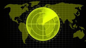 Animated radar screen over world map showing global scanning technology for digital surveillance and data analysis - Powered by Shutterstock - Get 15% off with code: PIKWIZARD15