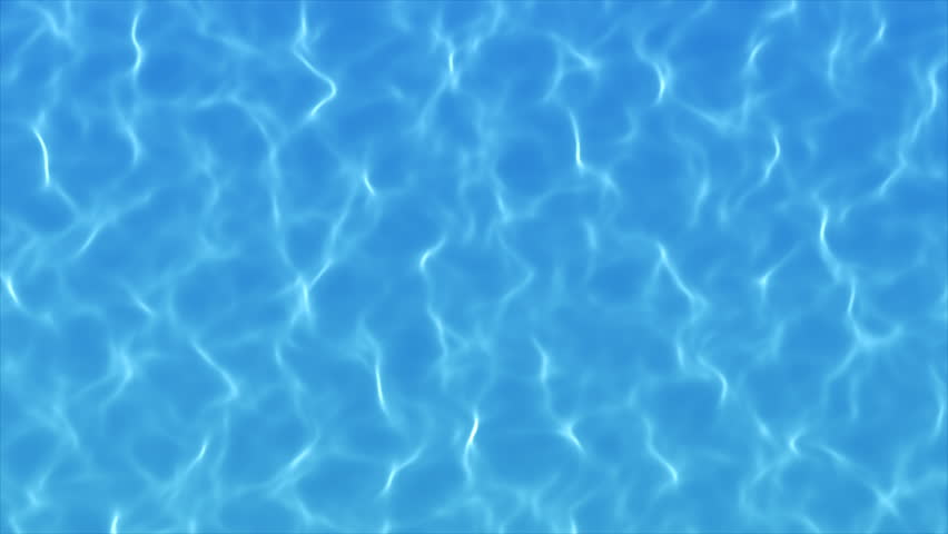 Blue water waves flow with light reflections and ripples. Clear sea water surface top view, water caustics. Sea and ocean waves background. Clear water texture, swimming pool, summer holidays. 4k loop