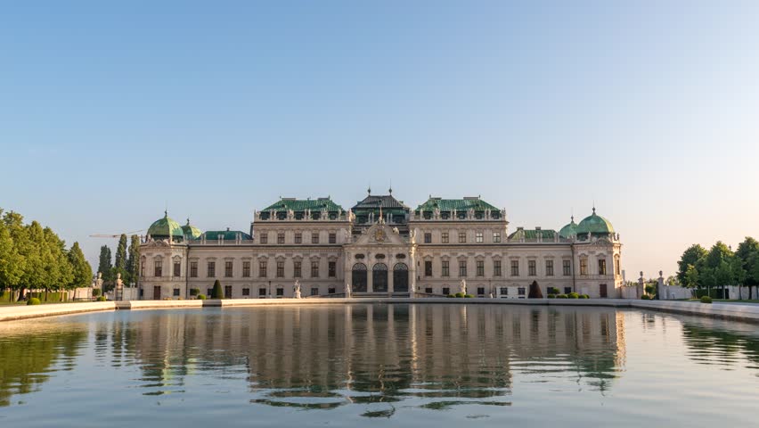 Vienna Austria time lapse at Belvedere Palace