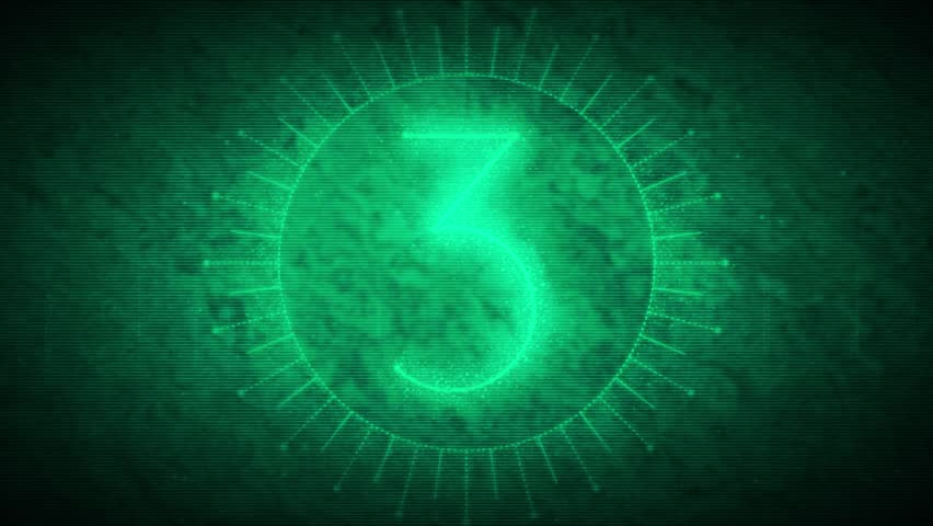 Countdown motion footage with green background