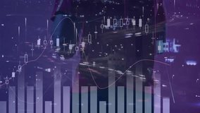 Businessman tapping smartphone on purple backdrop, causing financial charts updating and settling. Finance, technology, digital, modern, analytics, investment, urban - Powered by Shutterstock - Get 15% off with code: PIKWIZARD15