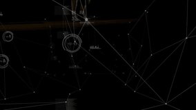 camera zooming on athlete dribbling basketball forming pulsing network HUD showcasing sports stats. Athleticism, digital interface, performance, futuristic, agility, data visualization, sports - Powered by Shutterstock - Get 15% off with code: PIKWIZARD15