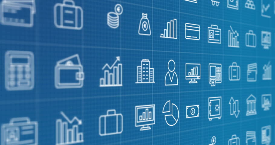 After map display infographic driving highlight across world shifting icons to show finance trends. Global, digital, modern, business, data, technology, visualization