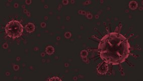 Faint purple cloud streaming into view sweeping through red viral spheres illustrating interaction. Molecule, microbiology, digital art, biomedical, futuristic, science, research - Powered by Shutterstock - Get 15% off with code: PIKWIZARD15