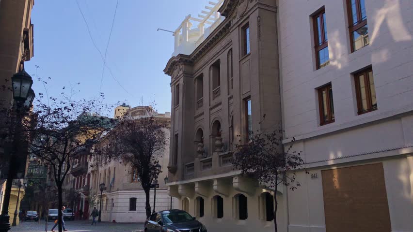 Exterior of building in Paris-londres street in Santiago Chile.