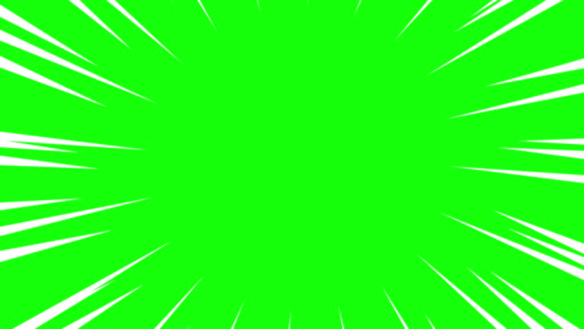 Kinetic White Speed Lines on Green Screen for Chroma Key – Full HD 1080 Anime Manga Style Motion Effect – For Professional Content Creation, Action Scenes, Social Media, and Comic Animations