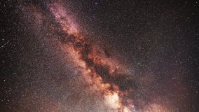 Beautiful night sky time lapse with Milky Way galaxy on dark sky. Starry night  background. - Powered by Shutterstock - Get 15% off with code: PIKWIZARD15