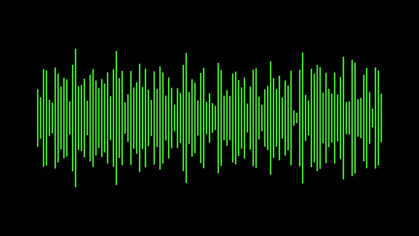 sound waves background. Digital mono lines waveform Display,Sound wave rhythm or pulse vector. Waves of the equalizer isolated on black background. EQ Vector Illustration.