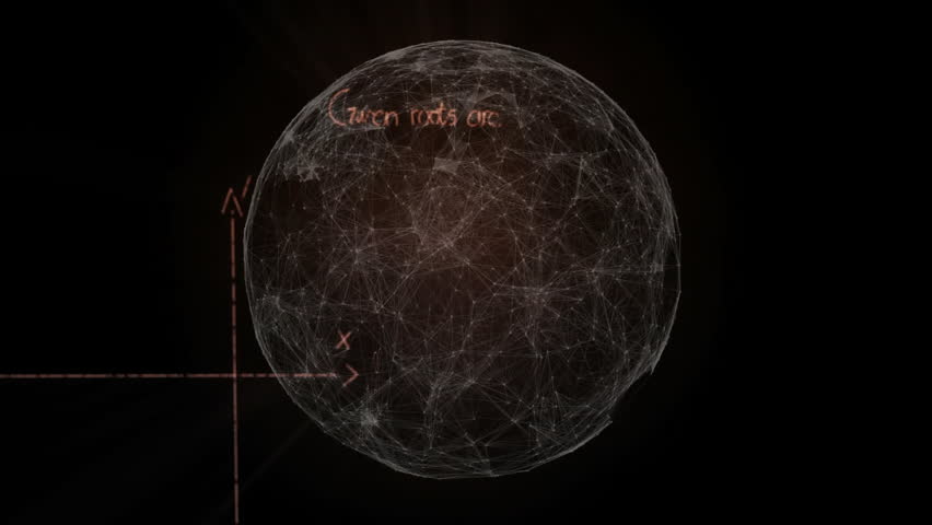 networked sphere materializing rotating while math formulas animating around showing math concepts. Technology, futurism, digital, abstract, visualization, science, education - Powered by Shutterstock - Get 15% off with code: PIKWIZARD15