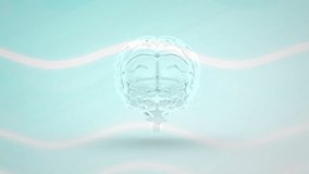 Left hemisphere view triggers stylized 3D brain rotating clockwise and hovering to showcase lobes. Neurological, futuristic, abstract, motion, scientific, innovative, digital - Powered by Shutterstock - Get 15% off with code: PIKWIZARD15