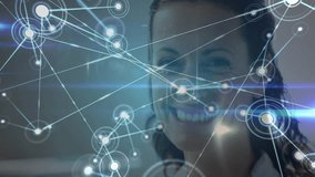 Female medical doctor tapping tablet while generating data network for reviewing patient info. Healthcare, digital connectivity, innovation, technology, medical professional, data visualization, - Powered by Shutterstock - Get 15% off with code: PIKWIZARD15