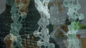 Researcher tapping and swiping tablet display hologram DNA helix for analyzing molecular structure. Futuristic, innovation, technology, science, education, biotechnology, digital - Powered by Shutterstock - Get 15% off with code: PIKWIZARD15