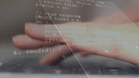 Programmer hand pressing keys starting hex HUD overlay shifting through HTTP geometry to show logic. Futuristic, digital, technology, coding, algorithm, software, constructive - Powered by Shutterstock - Get 15% off with code: PIKWIZARD15