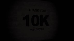 Thank you 10K followers. 10,000 followers realistic neon sign on the brick wall animation. confetti party effects, social media milestone motion graphics animation. - Powered by Shutterstock - Get 15% off with code: PIKWIZARD15