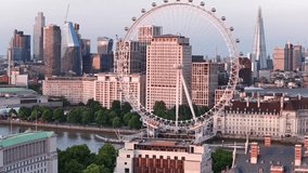 4K Aerial of London, UK by the Thames in June 2025. - Powered by Shutterstock - Get 15% off with code: PIKWIZARD15