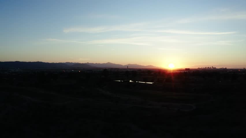 Sun setting over Phoenix, Arizona