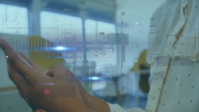 Medical professional tapping smartphone scanning overlays, animating data for verifying operation. Healthcare, technology, data, analysis, innovation, diagnostics, digital - Powered by Shutterstock - Get 15% off with code: PIKWIZARD15