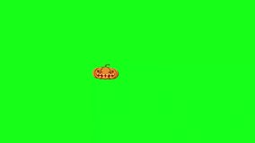 Halloween pumpkins jumping forward animation with a green and black screen background in 4K. - Powered by Shutterstock - Get 15% off with code: PIKWIZARD15