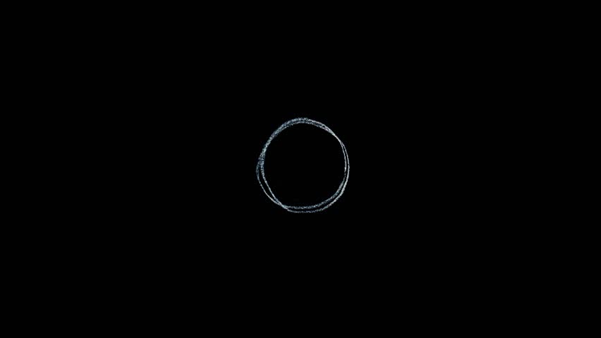 circle emerging in drawn stopmotion, mesmer screensaver in crayon chalk style