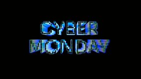 Animated 8-bit style pixelated “Cyber Monday” text with color-changing glitch effect. Perfect for digital promos, sales, tech, and crypto themes. - Powered by Shutterstock - Get 15% off with code: PIKWIZARD15