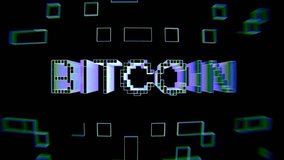 Holographic “BITCOIN” text in animated 8-bit pixel block style with floating cube frames. Seamless loop design for crypto, tech, and futuristic themes. - Powered by Shutterstock - Get 15% off with code: PIKWIZARD15