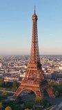 Experience Stunning Aerial Views of the Majestic Eiffel Tower in the Heart of Paris. Vertical video - Powered by Shutterstock - Get 15% off with code: PIKWIZARD15