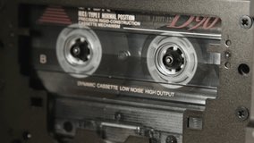 UHD footage of a vintage cassette player rewinding a tape, with spinning reels and smooth tape movement—perfect for an archival documentary or retro-themed visual storytelling. - Powered by Shutterstock - Get 15% off with code: PIKWIZARD15