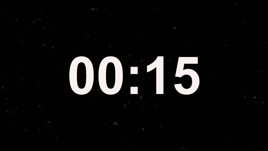 15 seconds vintage film countdown on solid background. Old retro effect. Scratches, details and noise. Dusty and grainy feel. 4K motion graphics.