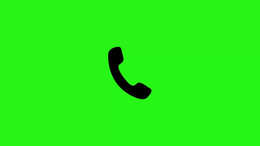 4K animated incoming call icon on green screen backdrop