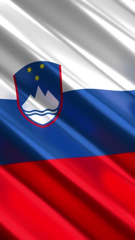 Slovenia - vertical flag - seamless loop 3D 4k animation (2160 x 3840 px)