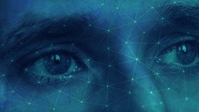 Futuristic male eyes digital scanning technology innovation data analytics cybersecurity virtual reality science hologram Includes AI-generated art all motion editing manually created by contributor - Powered by Shutterstock - Get 15% off with code: PIKWIZARD15