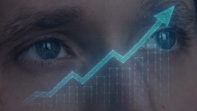 Human male eyes digital futuristic data finance analytics innovation progress technology economy success growth investment Includes AI-generated art all motion editing manually created by contributor - Powered by Shutterstock - Get 15% off with code: PIKWIZARD15