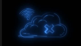 "4K Blue Neon Cloud with Wi-Fi and Disconnected Symbol Animation" - Powered by Shutterstock - Get 15% off with code: PIKWIZARD15