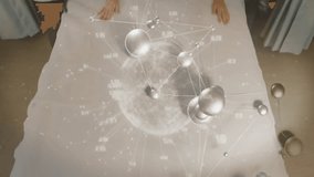 Boy lifting head noticing holographic data network emerging above chest in clinic, doctors guiding. Medical, futuristic, diagnostic, technology, innovation, healthcare, patient - Powered by Shutterstock - Get 15% off with code: PIKWIZARD15