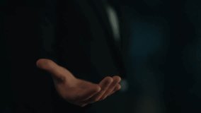 Hand Reaching Out with Data Visualization Elements and Charts on Background for Digital Analytics and Business Intelligence. Asymptotic smart data analytic. - Powered by Shutterstock - Get 15% off with code: PIKWIZARD15