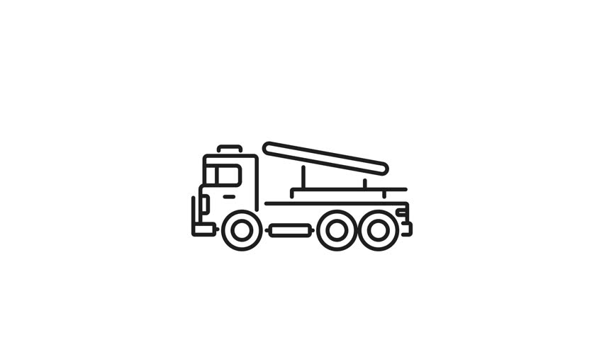 Animated missile launcher truck icon. Missile launcher truck is a potent mobile artillery system ideal for military, defense, warfare, modern technology, and military equipment concepts.