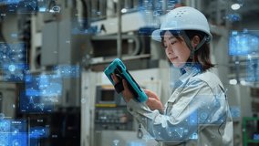 Digital technology concept with female engineer working with tablet in factory - Powered by Shutterstock - Get 15% off with code: PIKWIZARD15