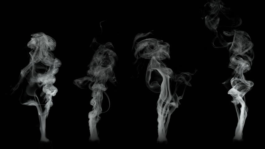 Super Slow Motion Collection of Slowly Rising Steam, Isolated on Black Background at 1000fps.