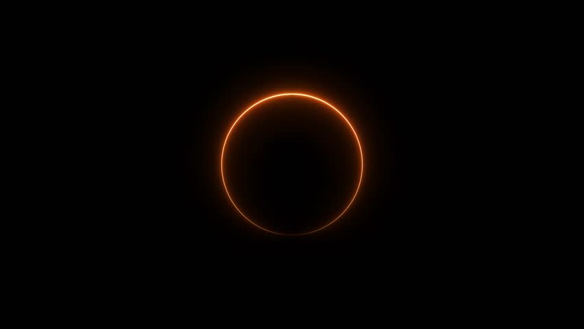 Neon orange color circle loading icon background animation 4k video. Bright neon circle icon background.