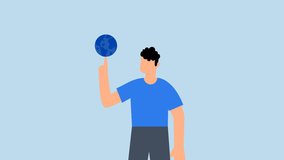 Global business, 4k animation of businessman turning globe with his strong finger. - Powered by Shutterstock - Get 15% off with code: PIKWIZARD15