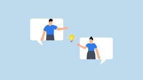 4k animation of colleague stands on chat bubble and talks about new ideas. - Powered by Shutterstock - Get 15% off with code: PIKWIZARD15