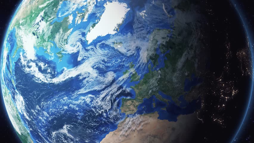 Earth zoom in from space and focus on Greeley, Colorado, USA. 3D Animation. Video footage. Background for travel intro.
